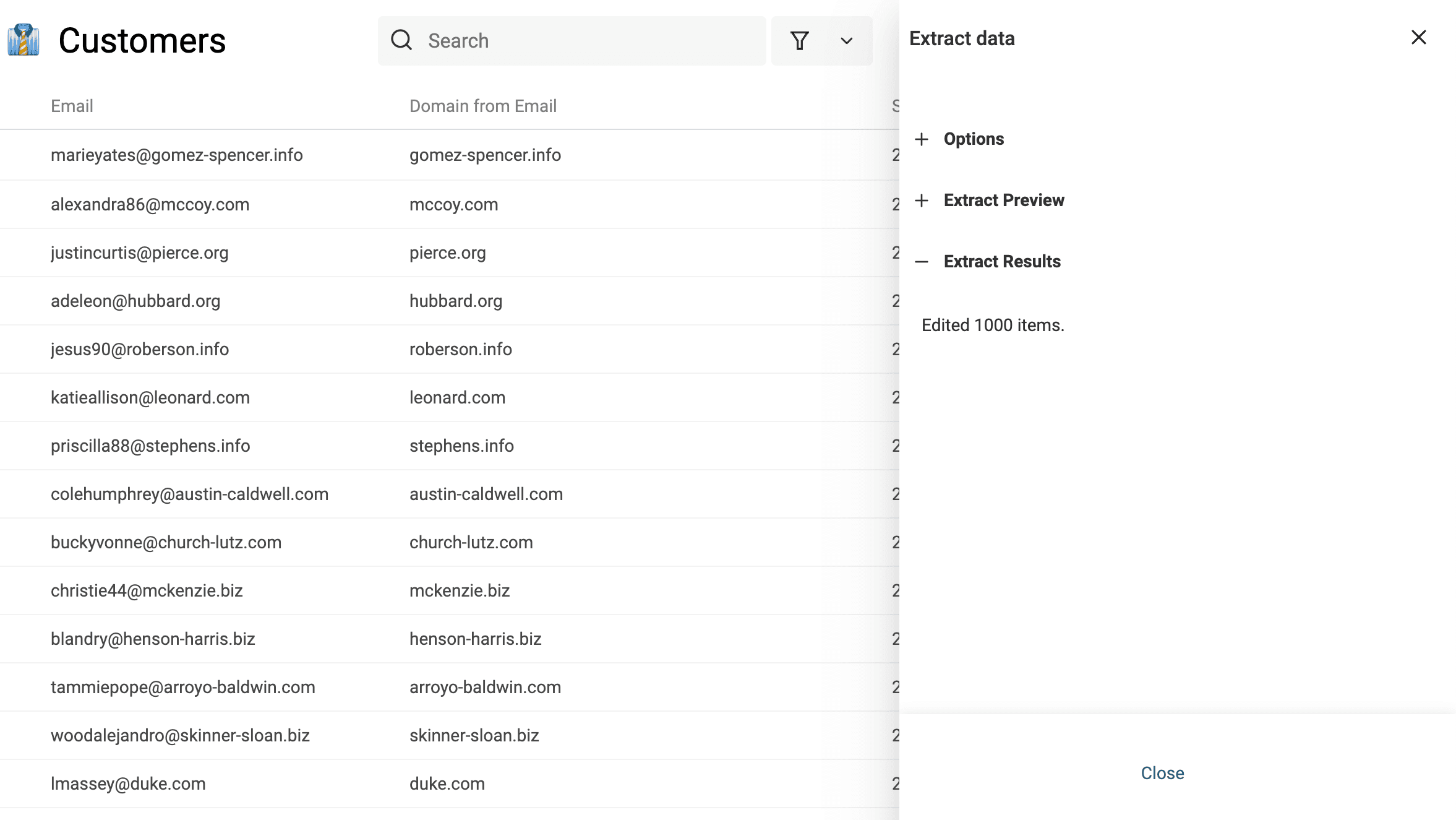 Data Extractor Results