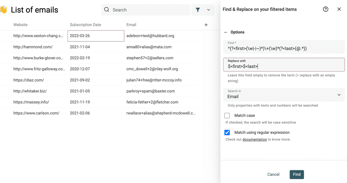 Remove email alias