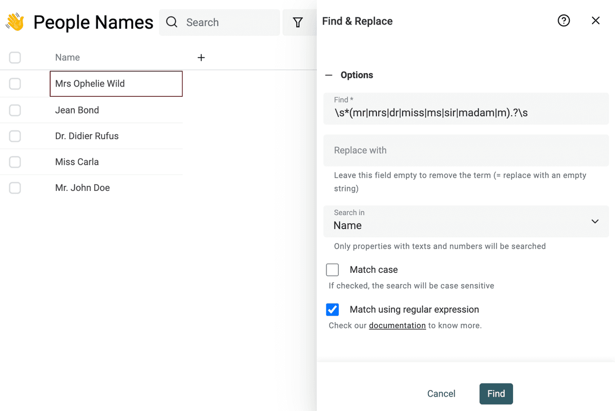Remove name titles