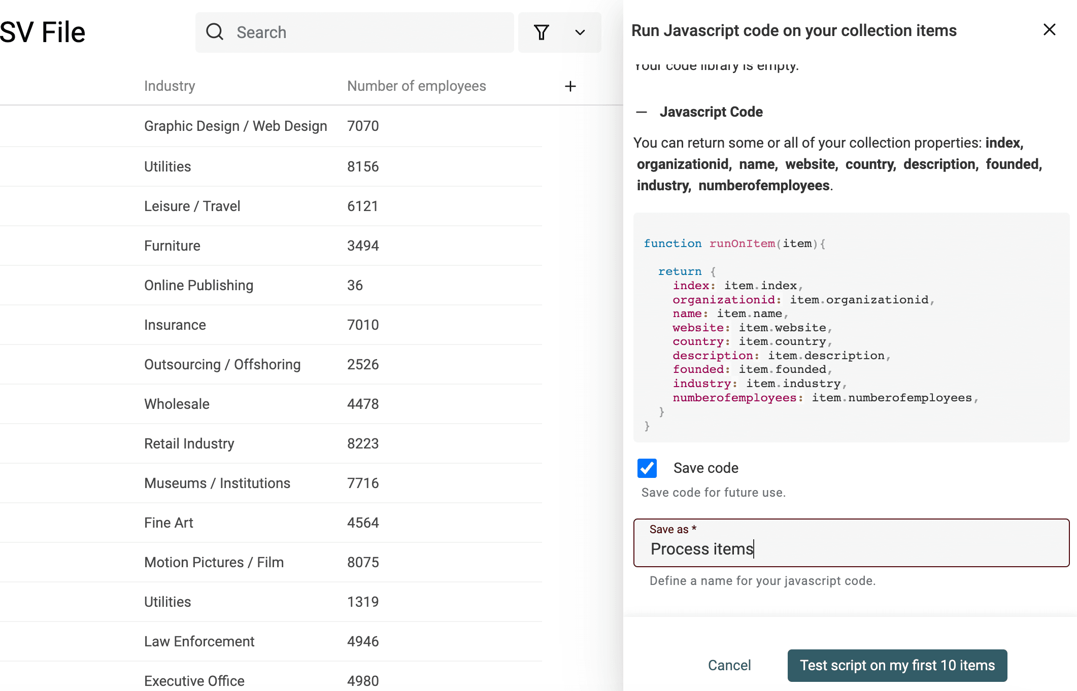 Save JavaScript code