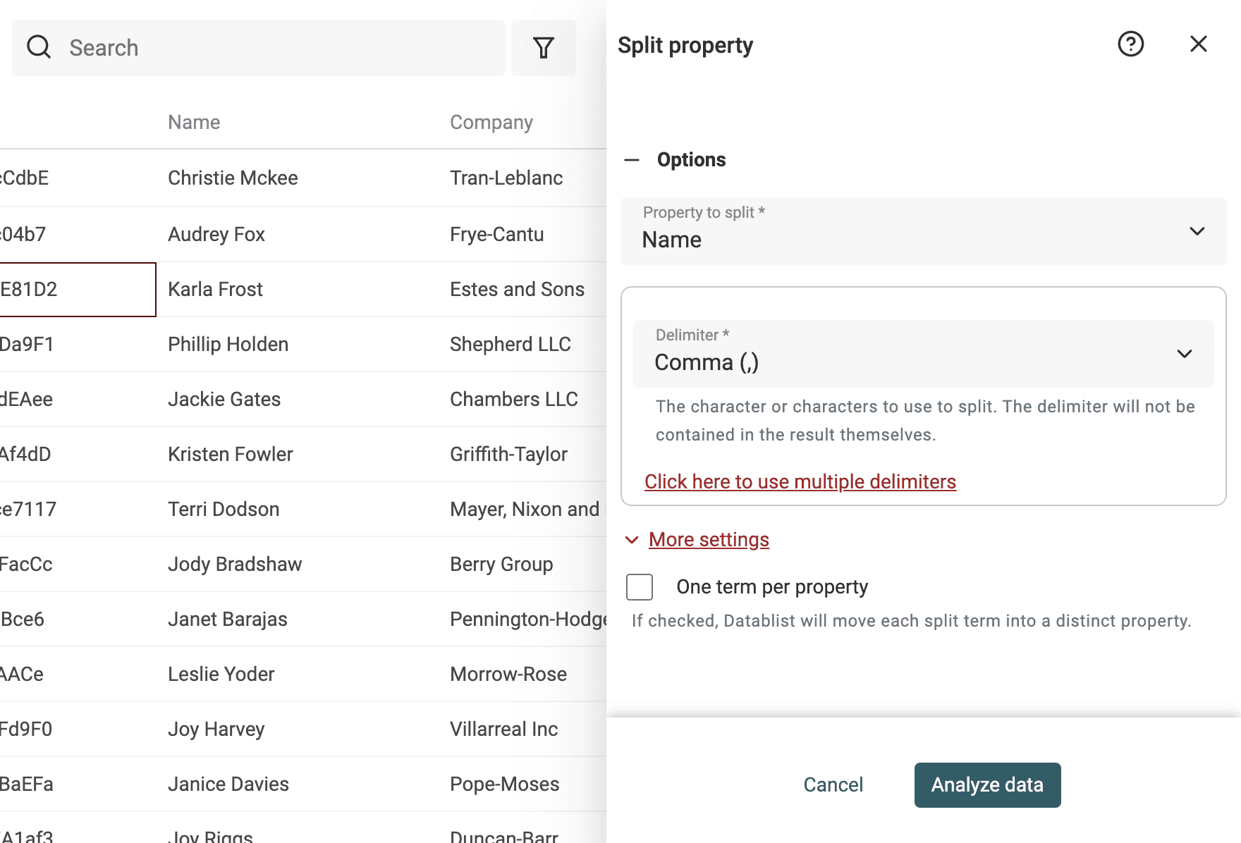 Split Property options