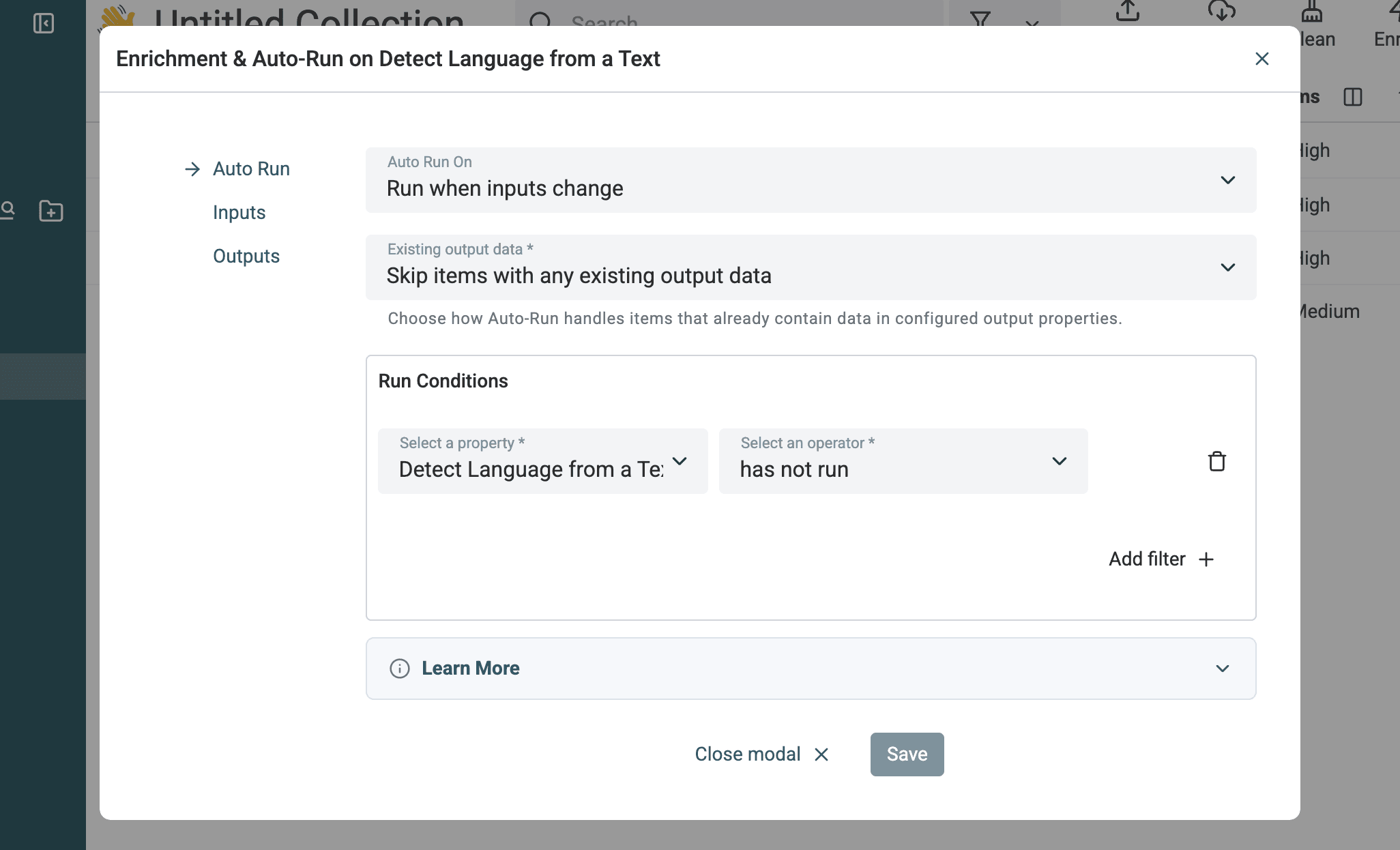 Configure an enrichment Auto-Run