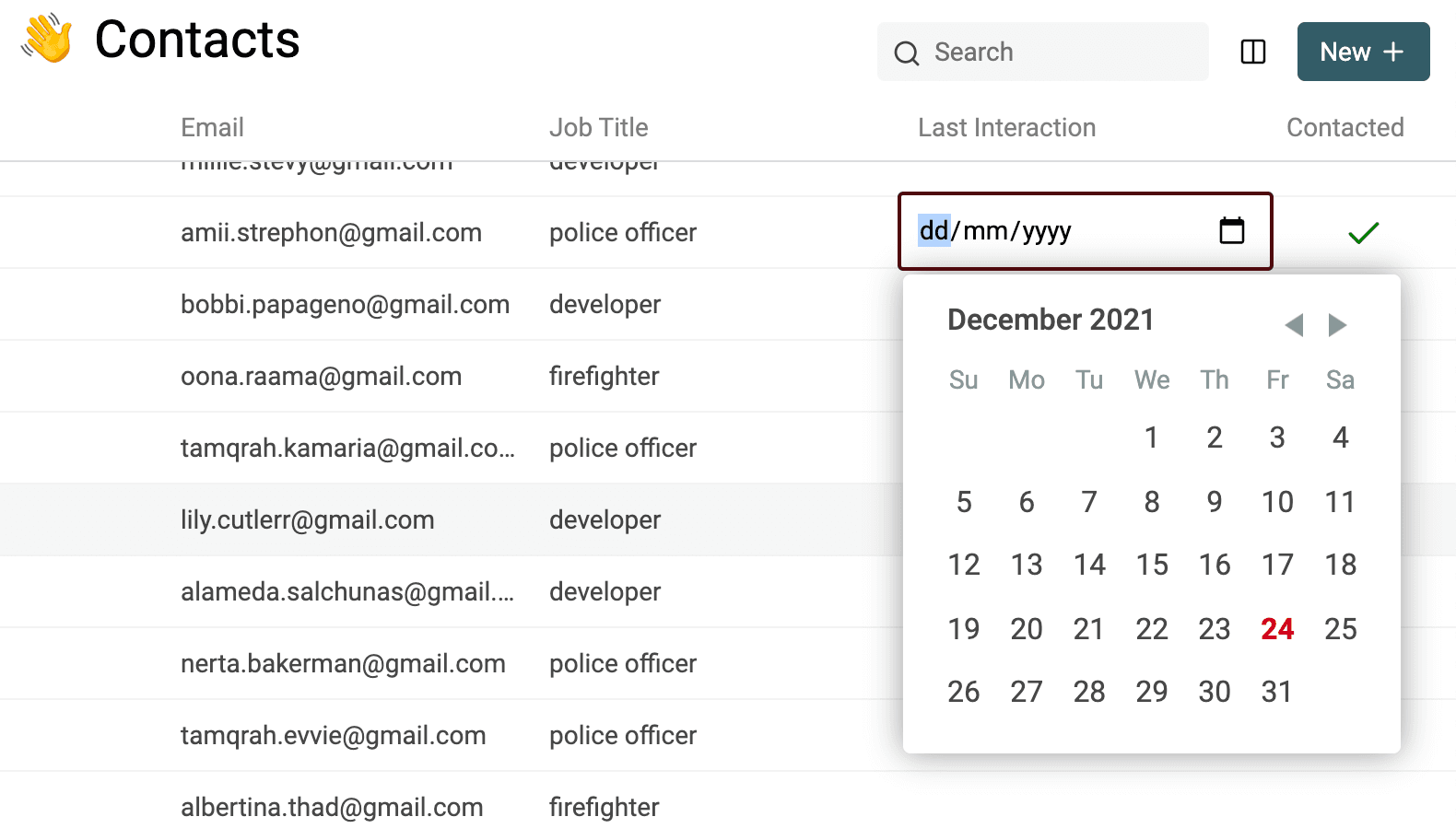Date in Data Table