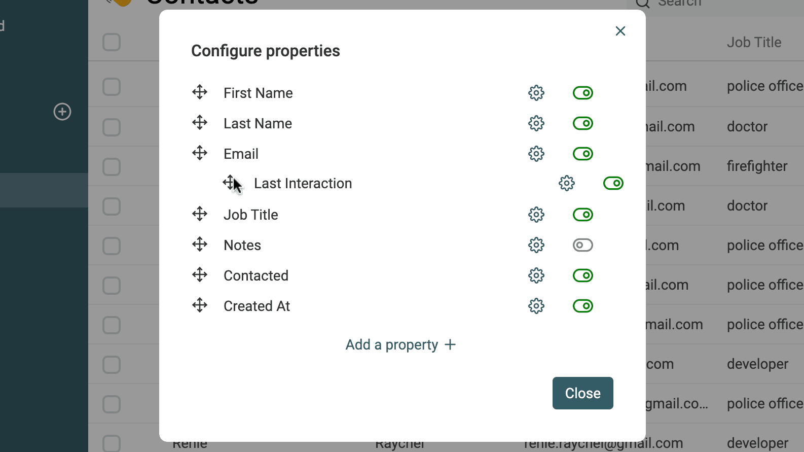 Reorder properties