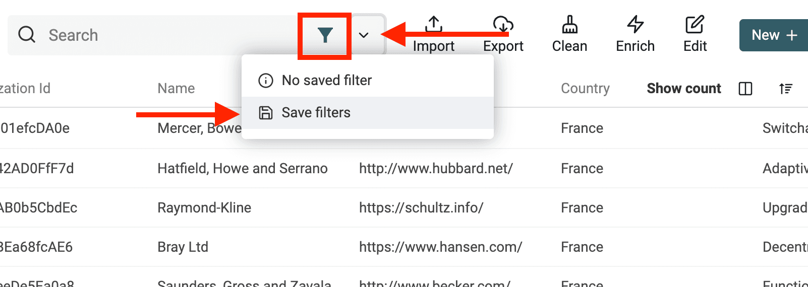 Create Saved Filter