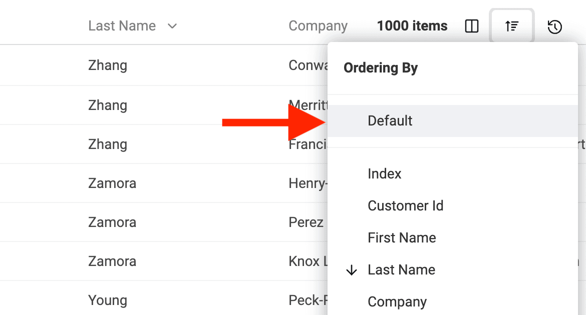 Order by default rank
