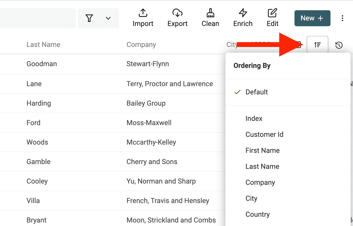 Sort items using the Order By menu