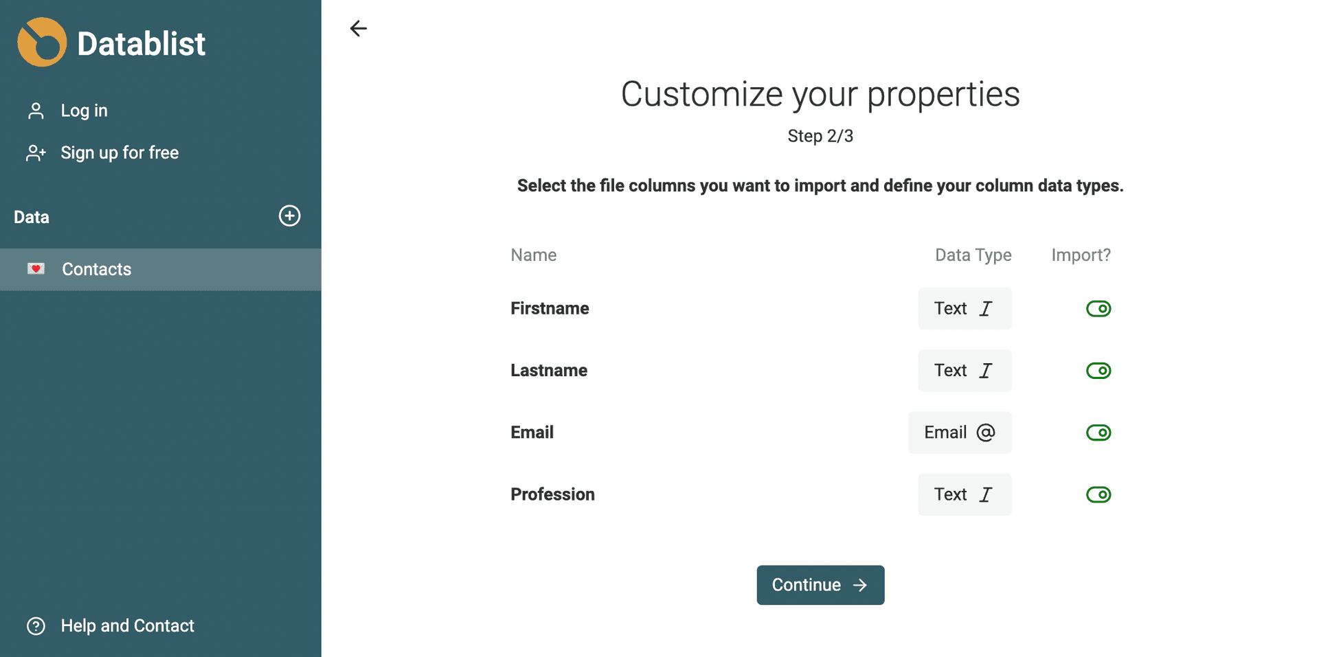 Columns Import