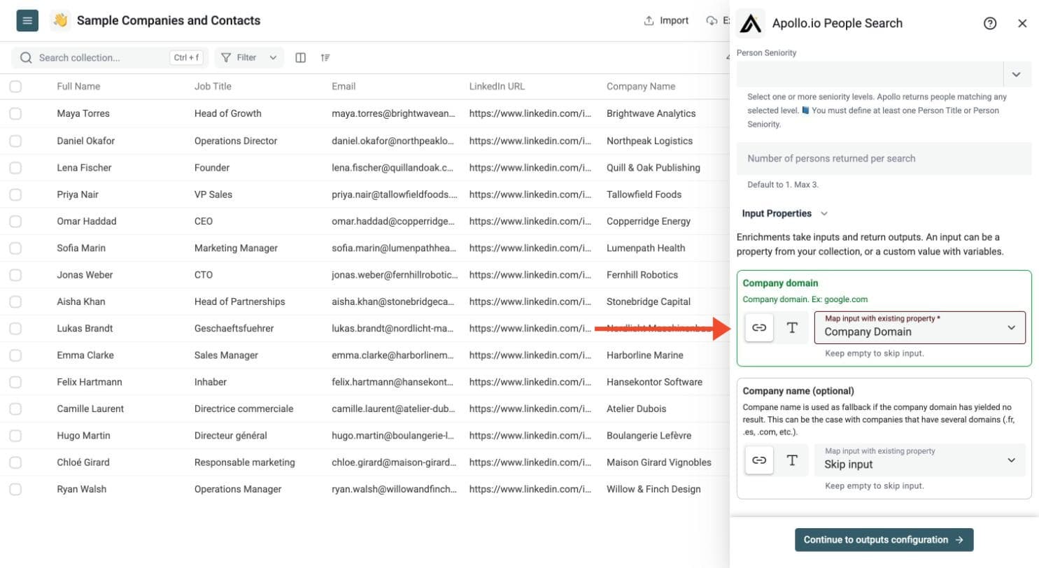 Apollo.io People Search - Configure Your Inputs