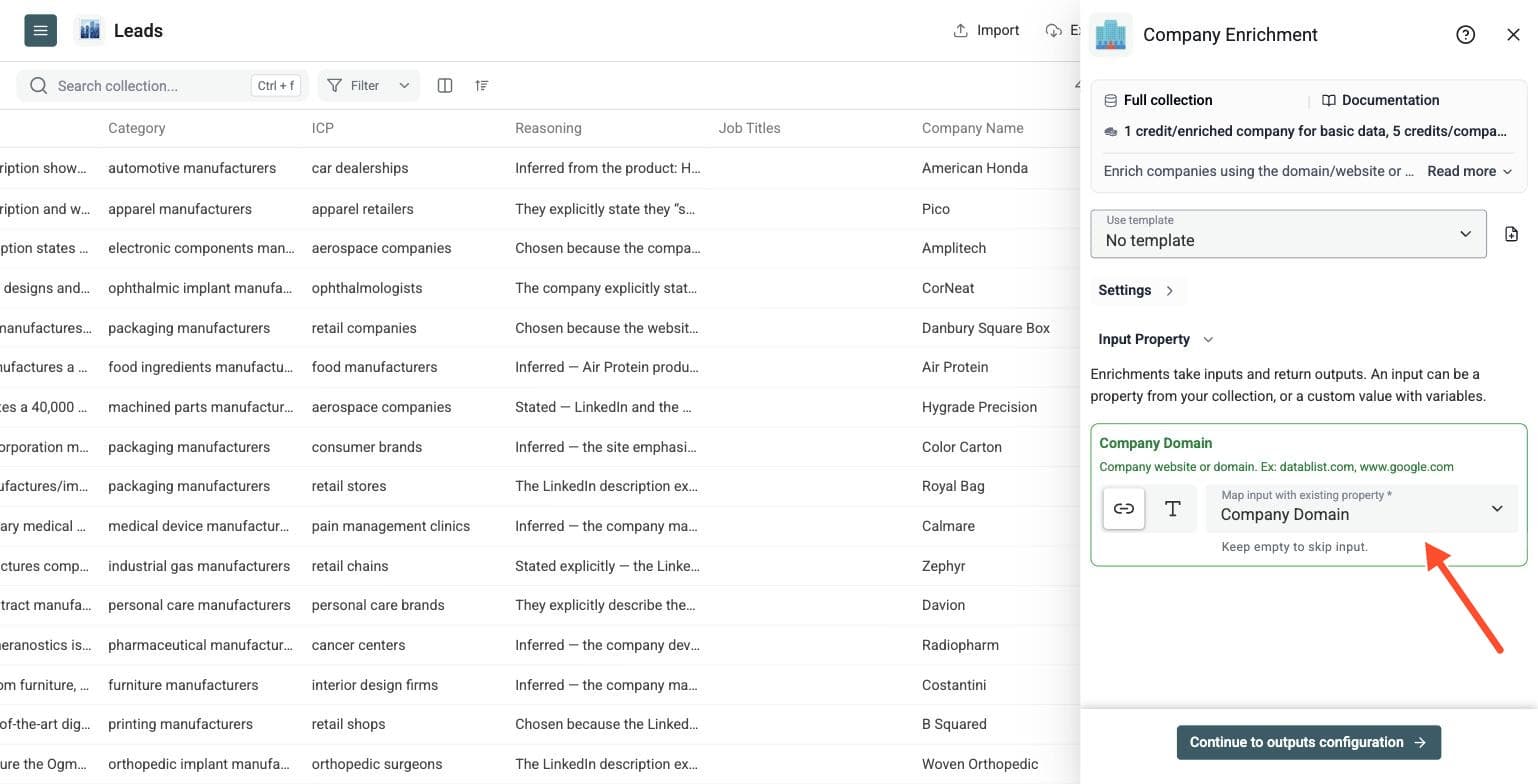 Company Enrichment - Configure Your Inputs