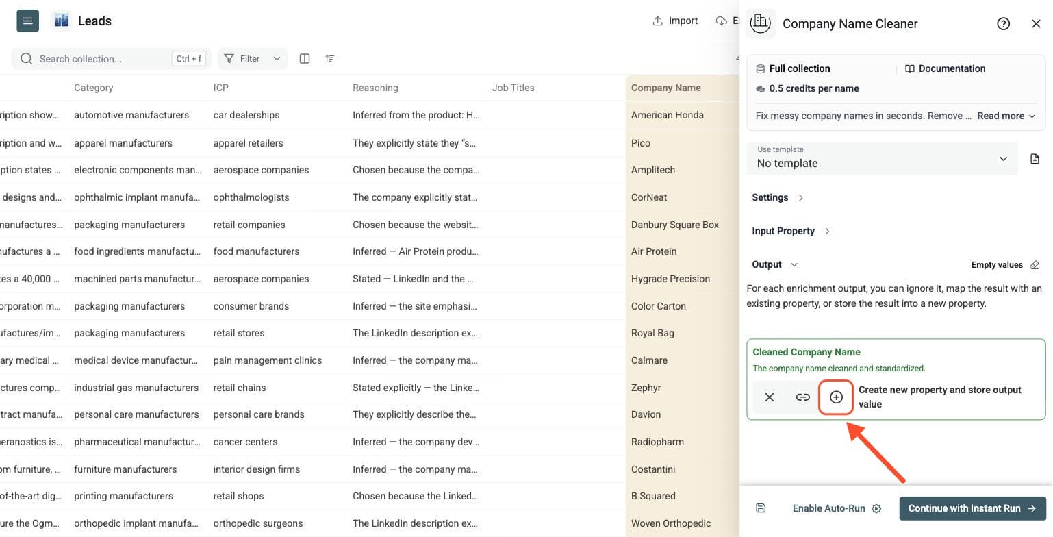 Company Name Cleaner - Select output columns