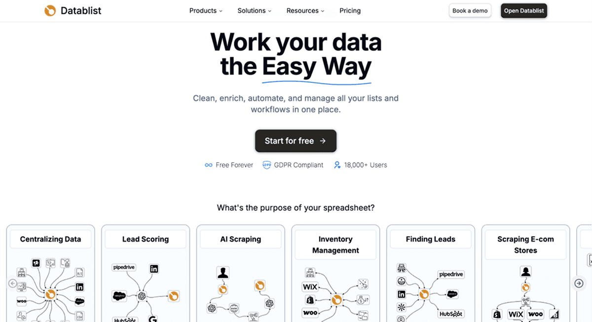 Best No-Code Scrapers - Datablist Homepage