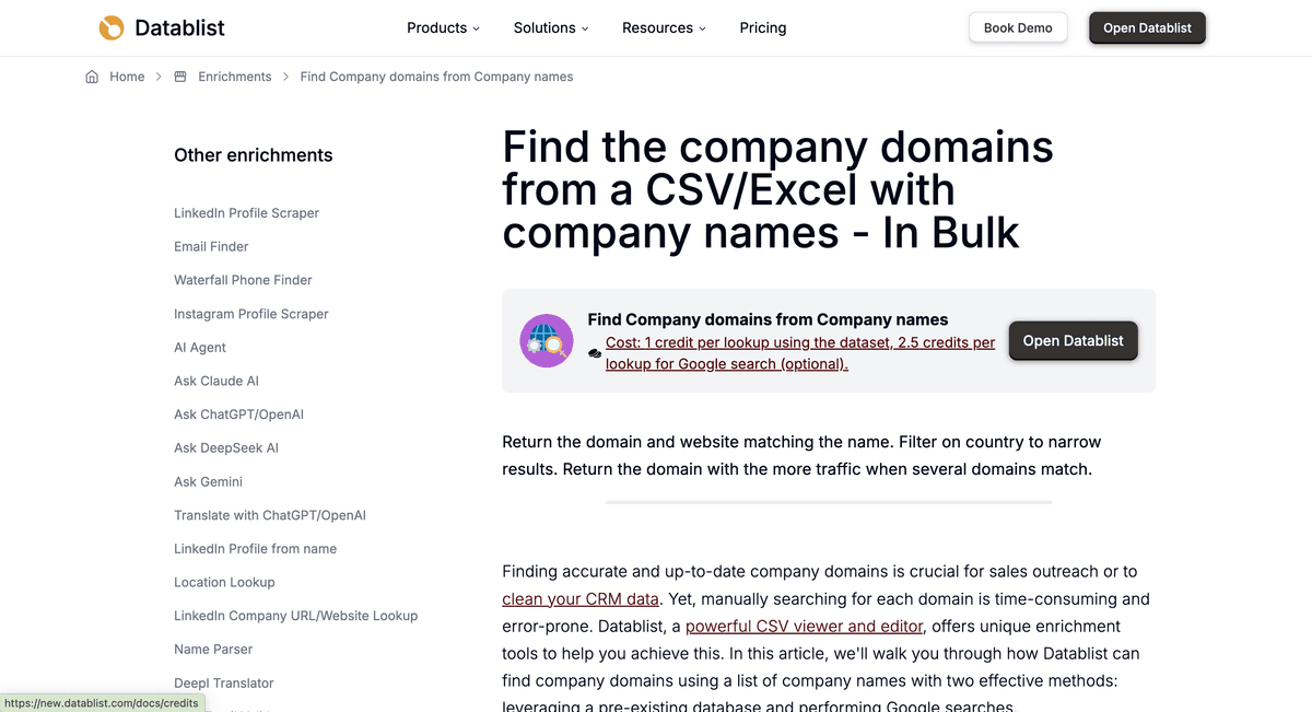 Company Domains From Names