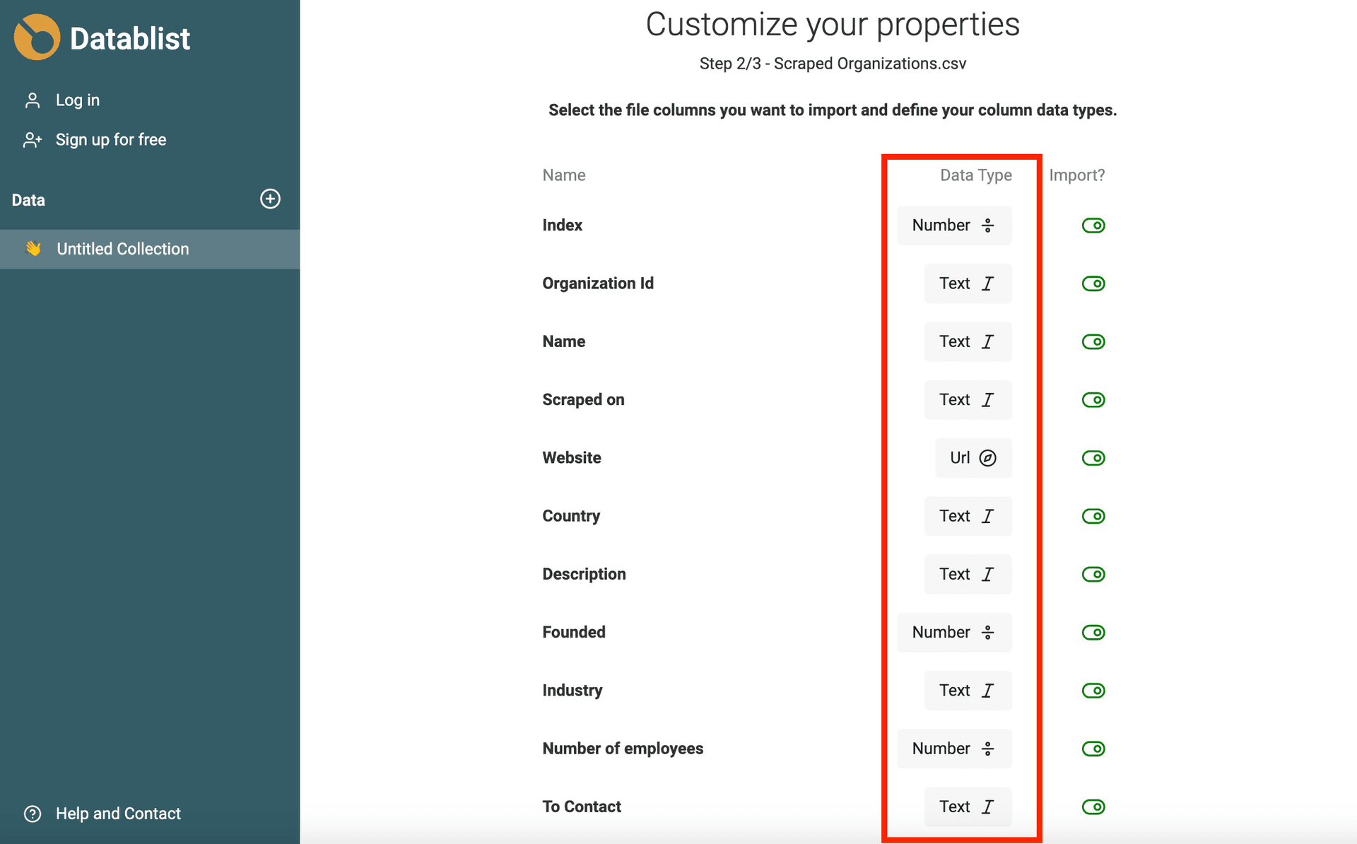 Type auto detection