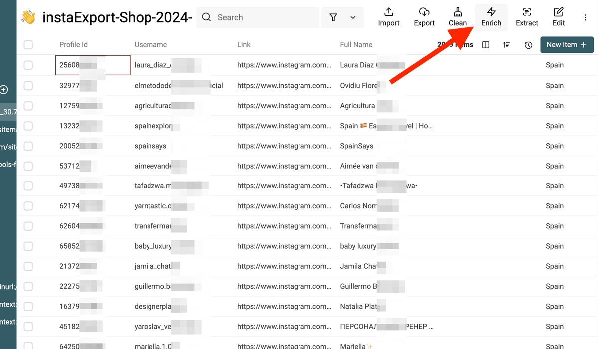 Åpne Datablist Enrichments
