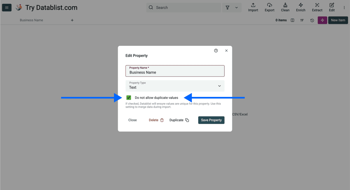 Preventing duplicates