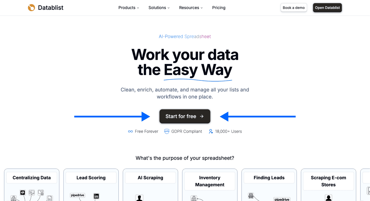 How To Create a Lead List With Emails - Datablist Homepage