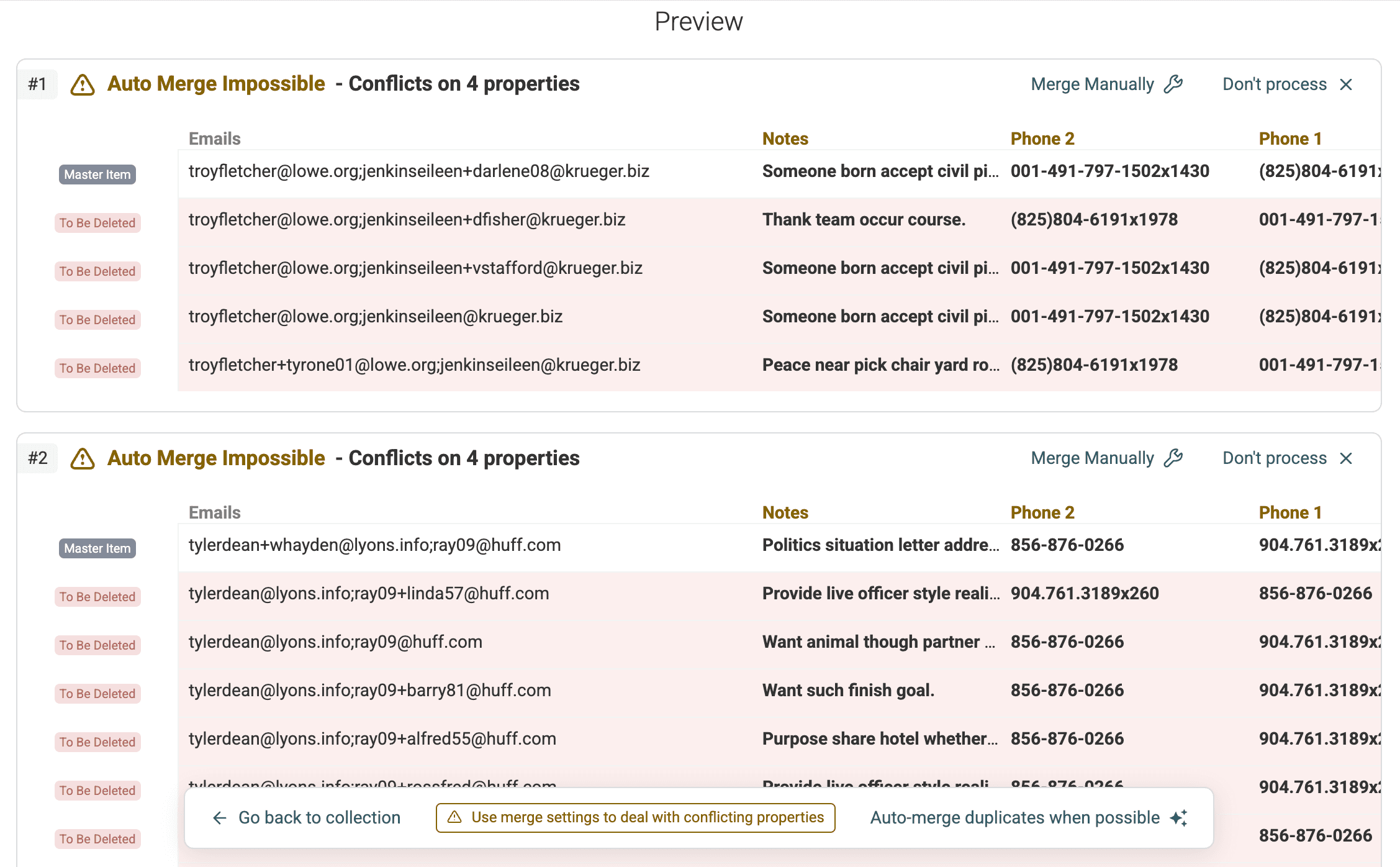 Duplicates Preview