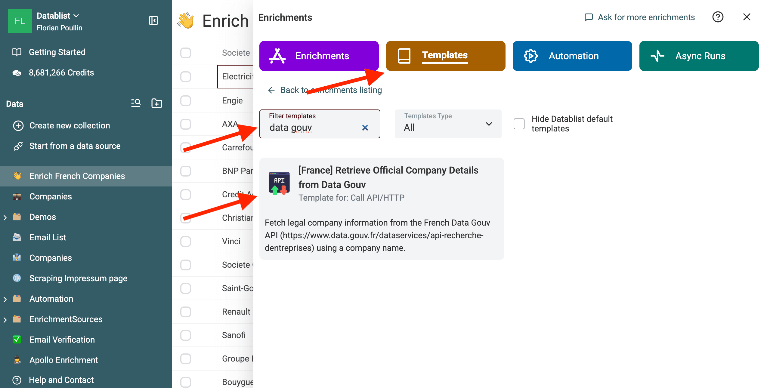 Utilisation du Template