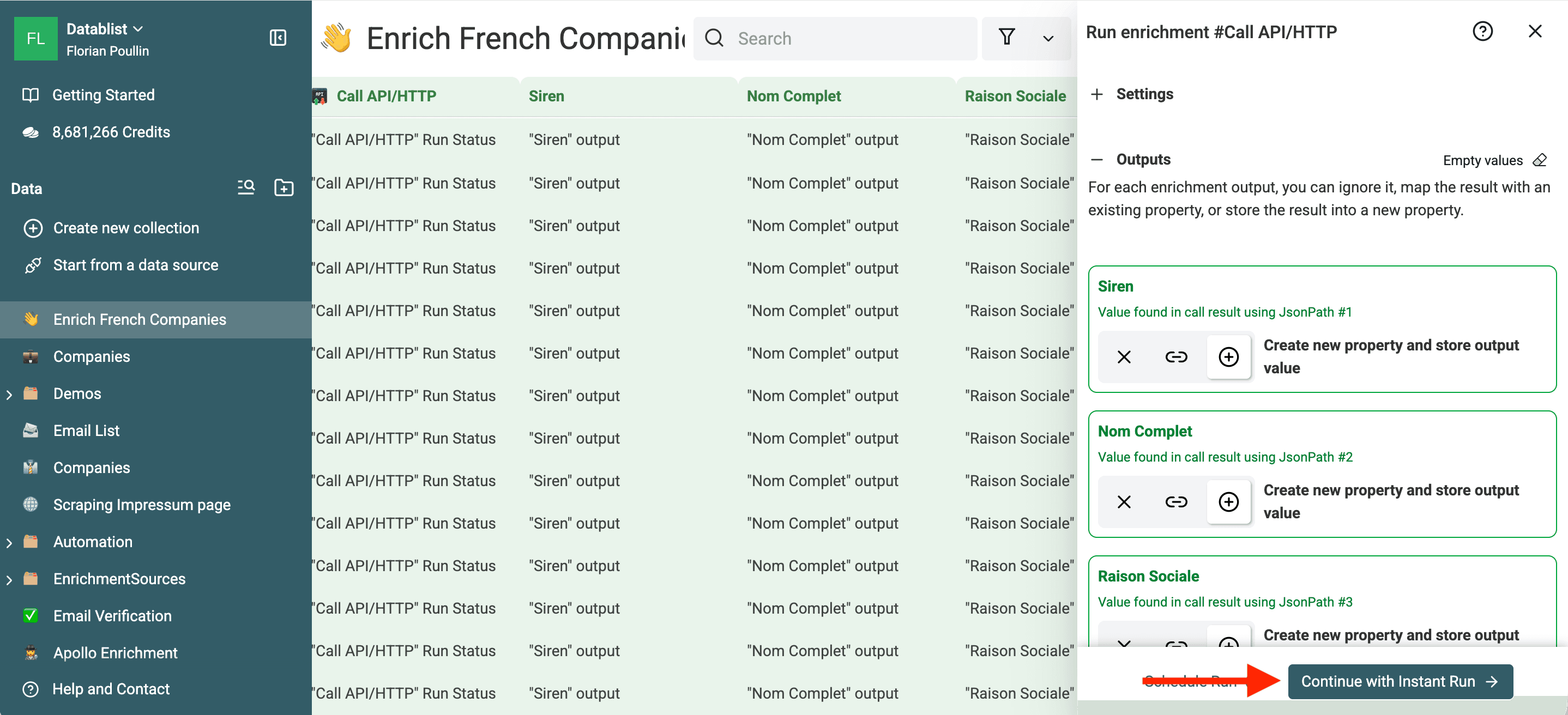 Lancement de l'enrichissement