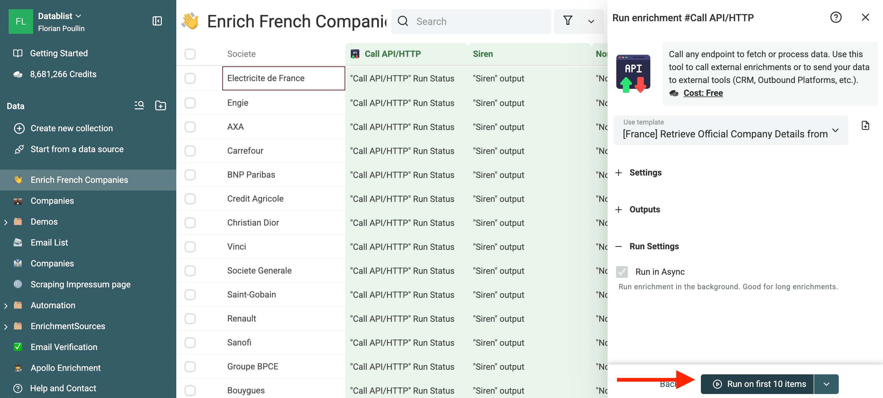 Test sur un échantillon