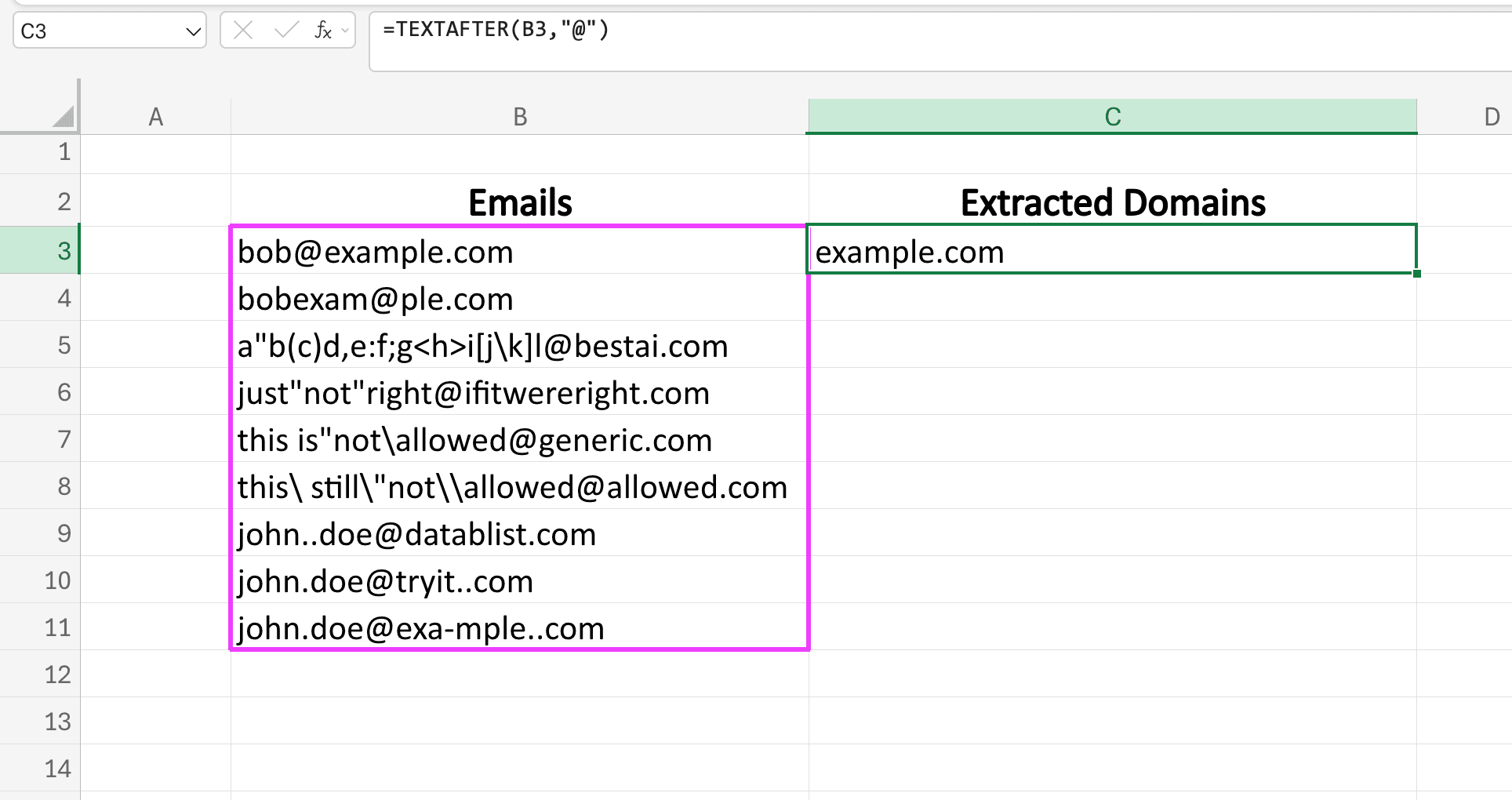 Extraction d’un domaine depuis une adresse email