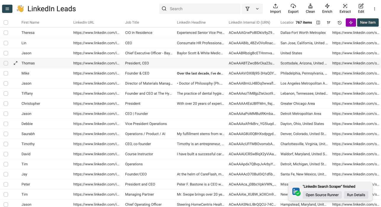How To Export Sales Navigator Leads - Results Overview