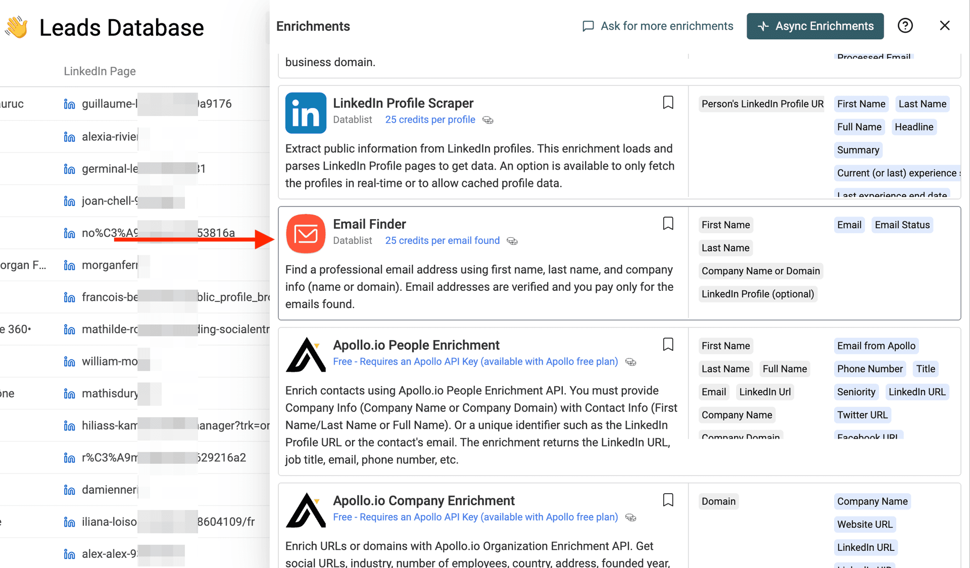 Email Finder Enrichment