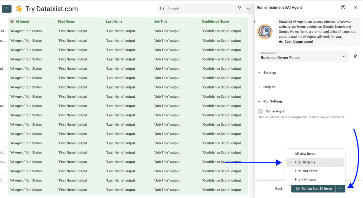 How To Find Small Business Owners - Run Settings