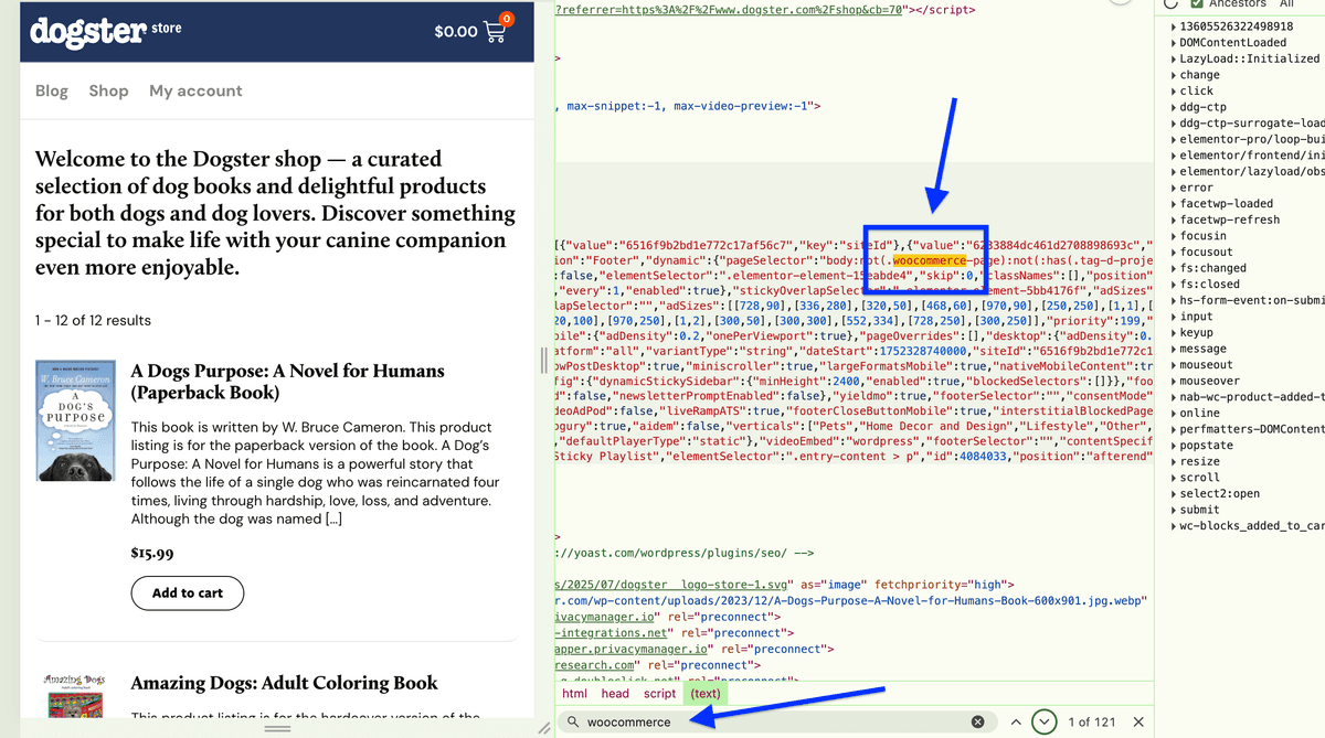 How I verified that Dogster uses WooCommerce