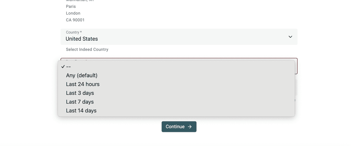 Define the date posted setting