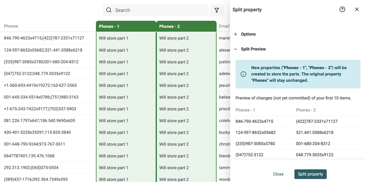 Prévisualisation Split Property