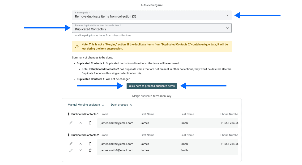 How To Merge Two Spreadsheets - Cleaning Rules Setup