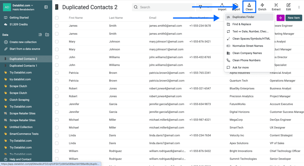 How To Merge Two Spreadsheets - Duplicated Contacts
