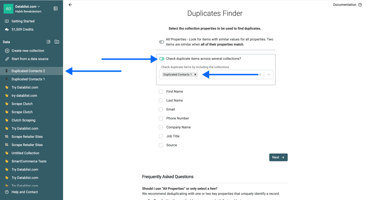 How To Merge Two Spreadsheets - Multi-Collection Selection