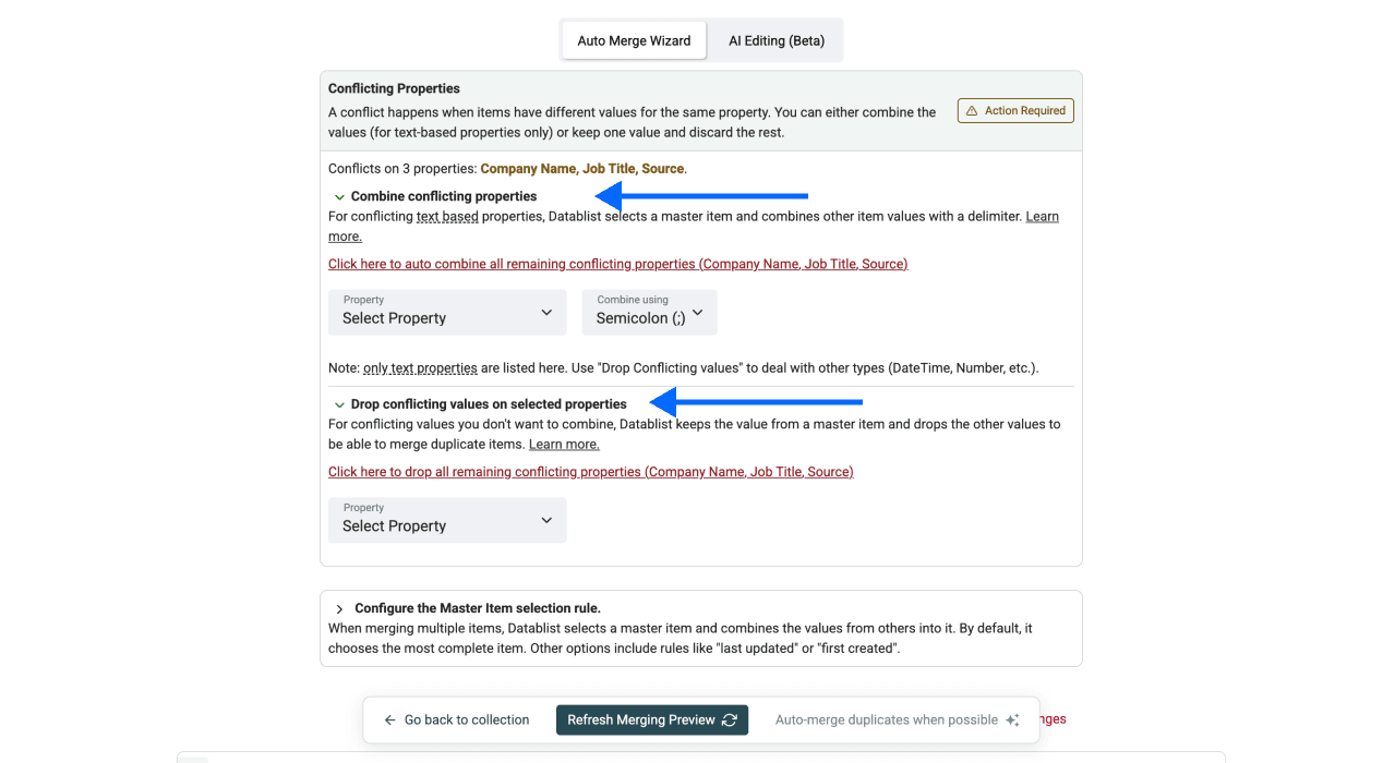 How To Merge Two Spreadsheets - Merge Settings