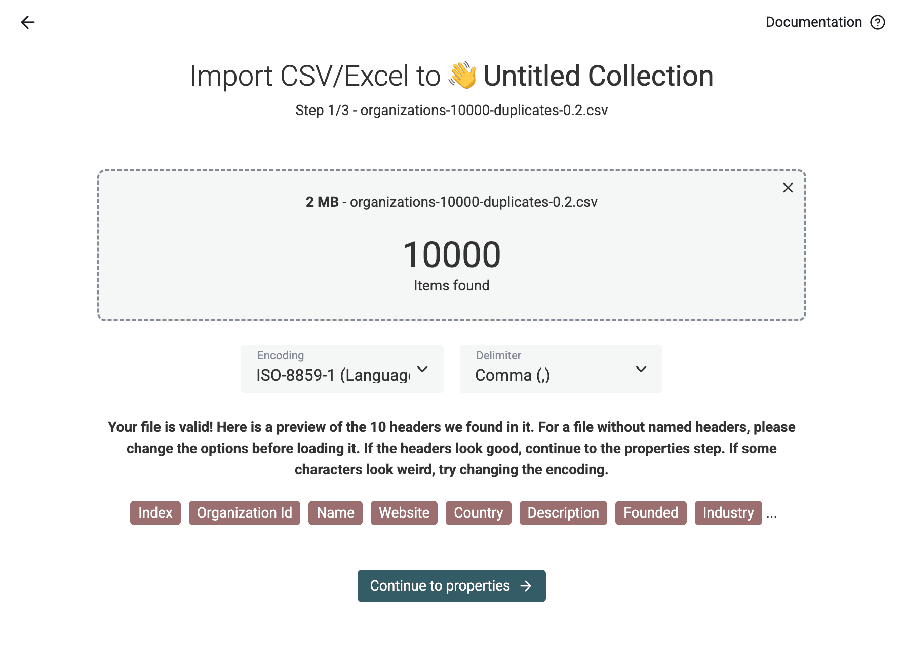 Importar o conjunto de dados em CSV ou Excel