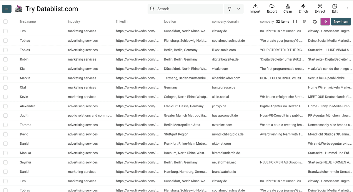 Prospects to send personalized cold emails to