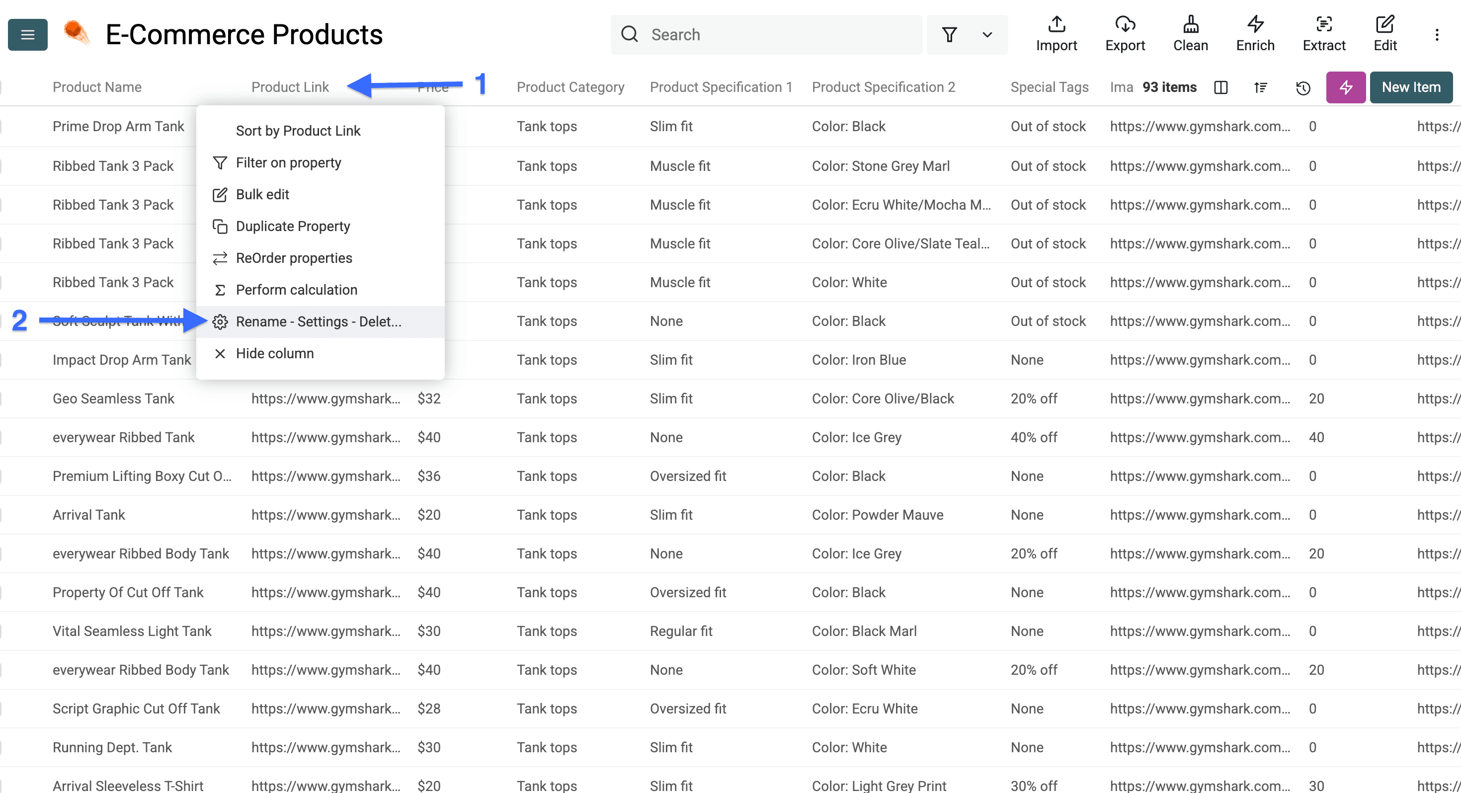 How To Scrape Any Website - Column Settings