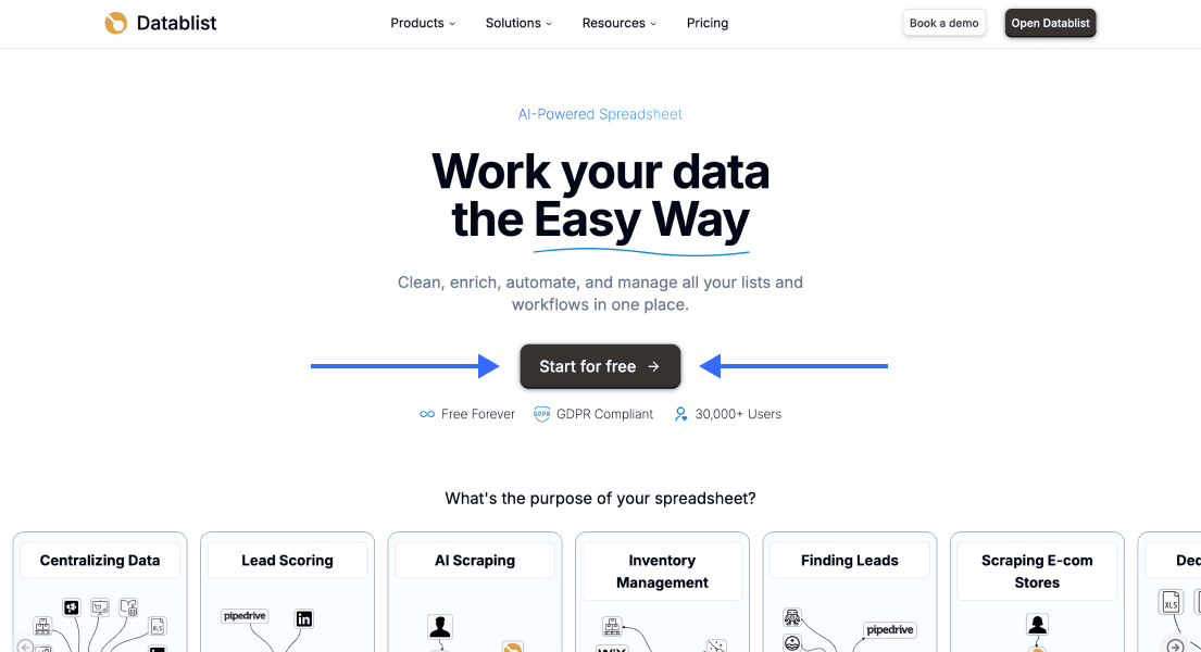 Scrape Any Website Without Code - Homepage