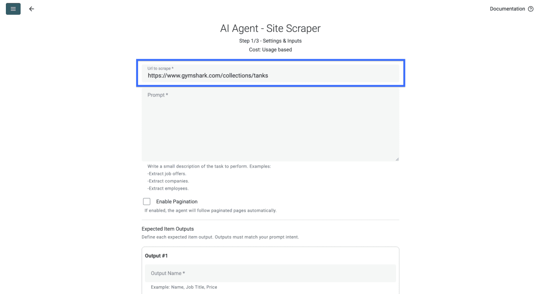 Scrape Any Website Without Code - URL Configuration
