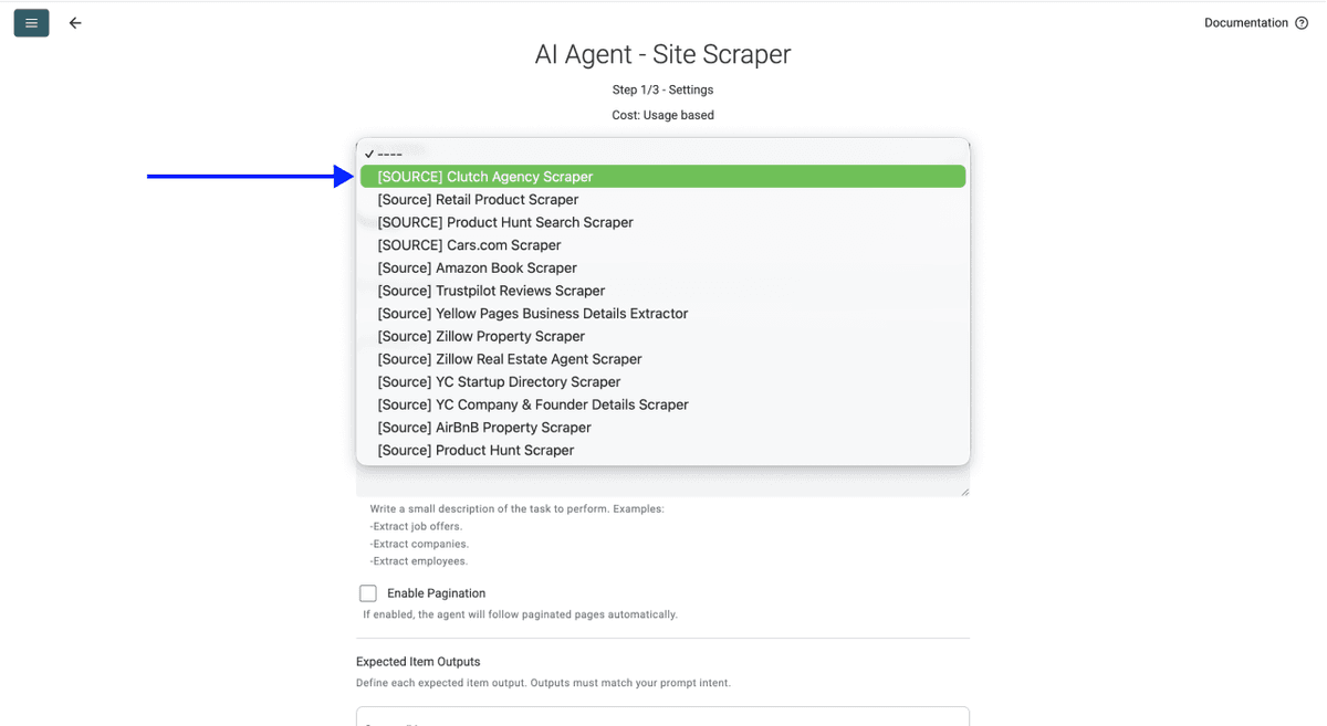 Scrape Clutch Agencies - AI Templates Selection