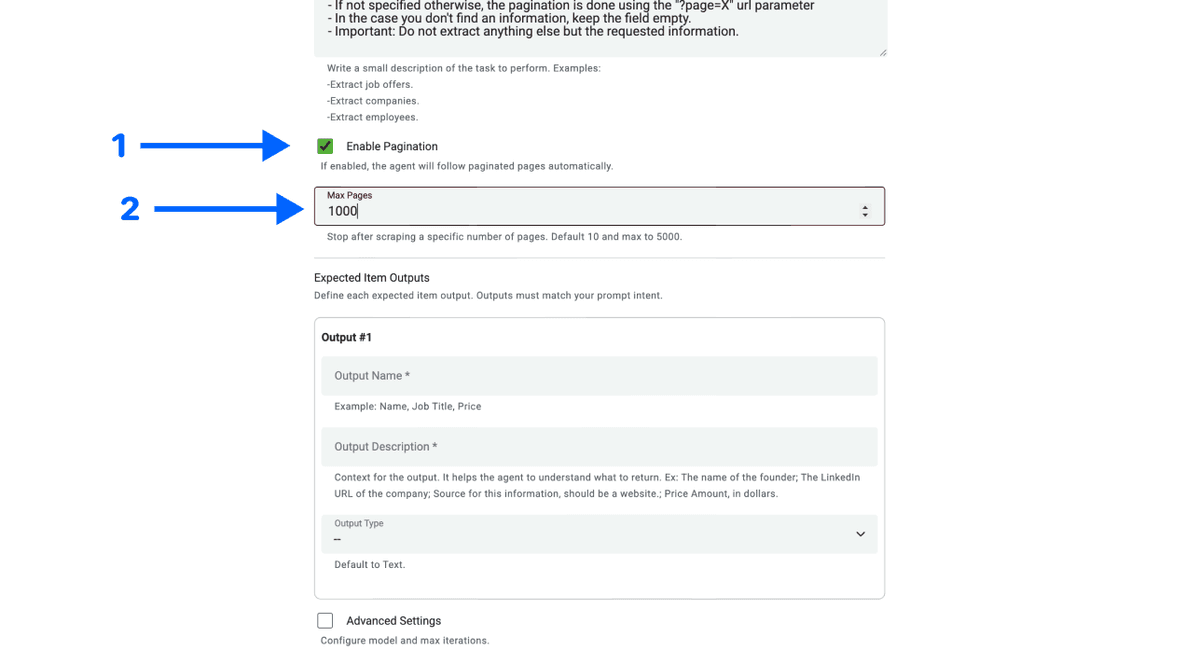 Scraping di directory con Datablist, pagination