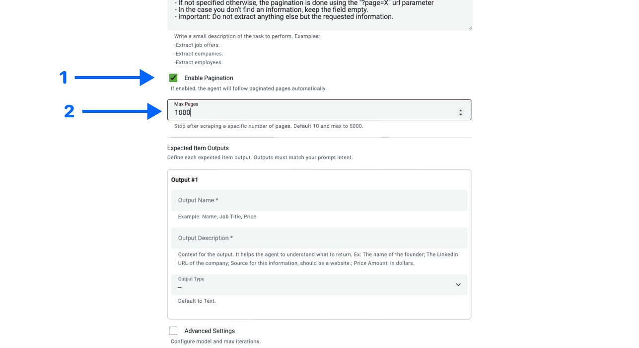 Scraping directories with Datablist, pagination