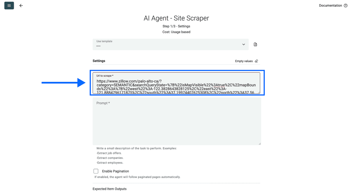 Scraping di directory con Datablist, URL
