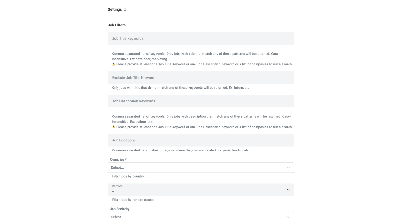 How To Scrape Finance Jobs in London - Scraper Interface
