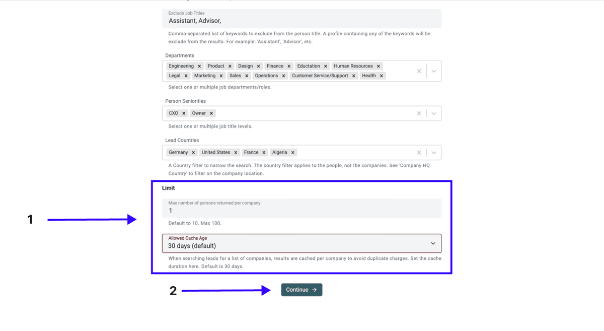 How To Scrape LinkedIn Jobs - Limit And Cache Settings