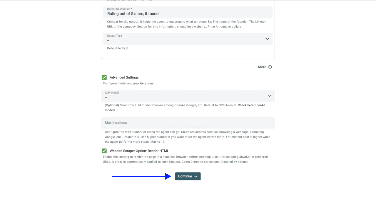 How To Scrape Retailer Websites - Advanced Settings