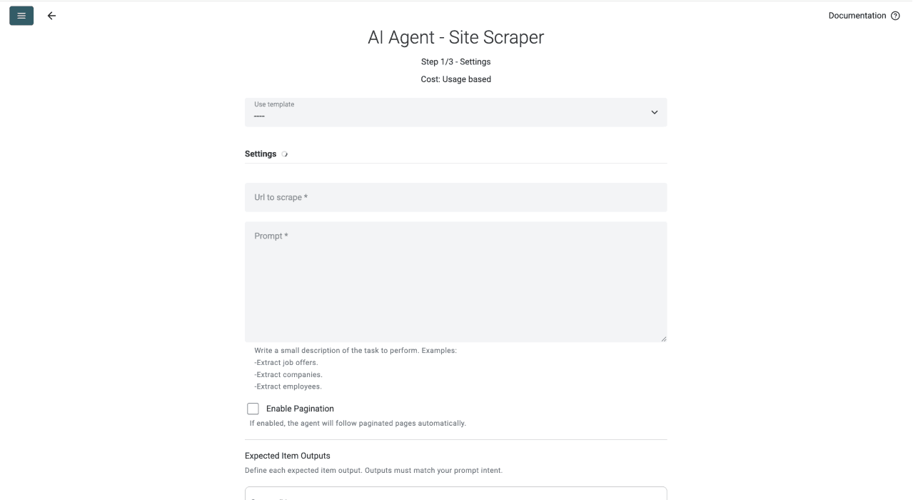 How To Scrape Retailer Websites - AI Agent Interface