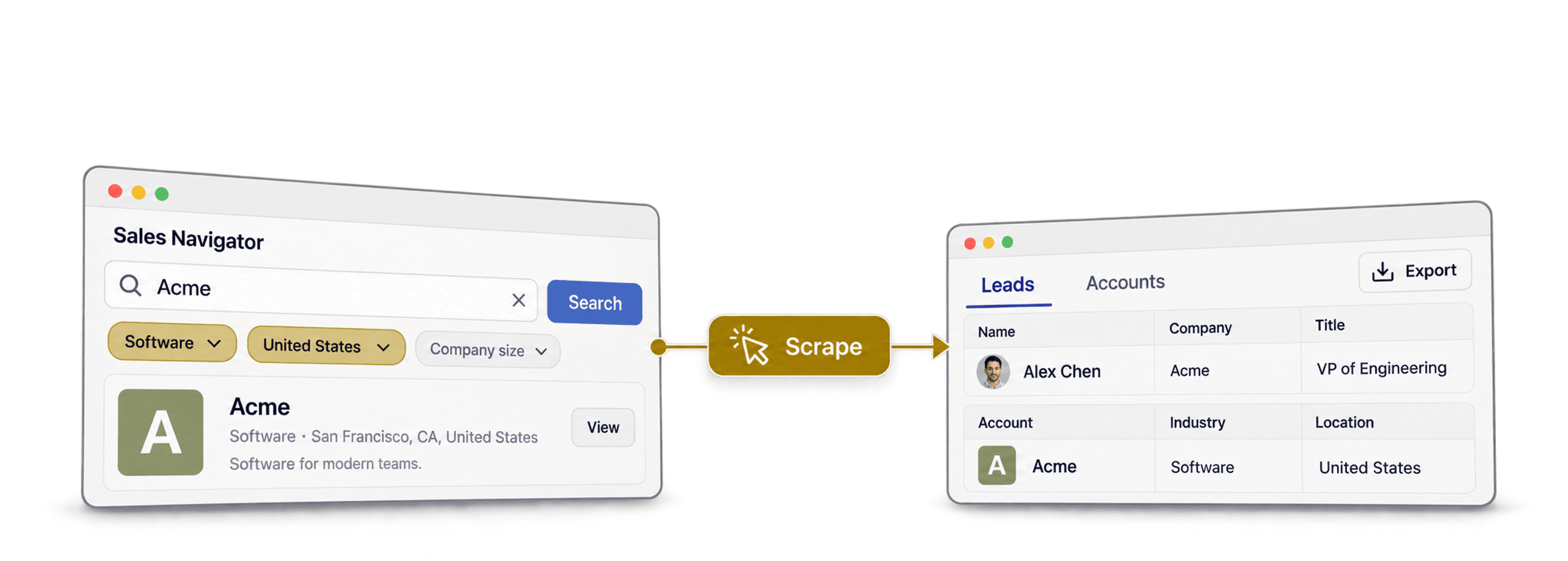 Scraper les leads et comptes avec Sales Navigator